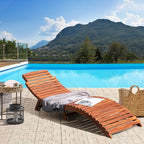 Devoko Patio Chaise Pool Lounge Outdoor Folding Wooden Lounge Chair by DEVOKO