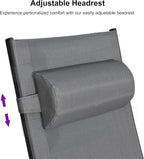 PURPLE LEAF Patio Chaise Lounge Set of 3 Outdoor Lounge Chair Beach Pool - Image 7