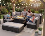 NICESOUL 29.3'' High Back Outdoor Patio Conversation Set - Image 3
