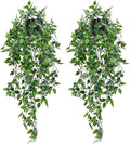 Whonline 2pcs Fake Hanging Plants, Artificial Potted Plants by WHONLINE