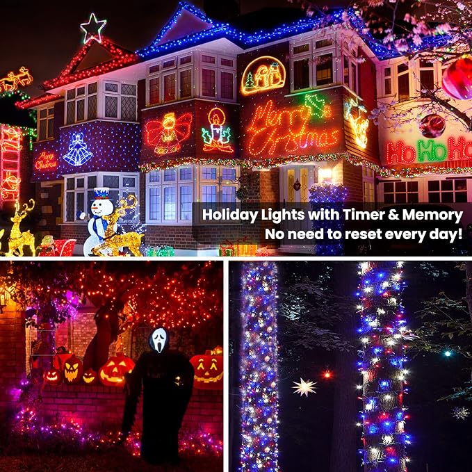 Brizled Christmas String Lights, 33ft 100 LED Color Changing Christmas Lights - Image 7