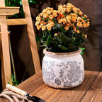 Flower Pot, Vintage Gray Ceramic Pot - Image 5