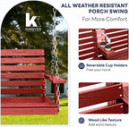 KINGYES Outdoor Hanging Porch Swing Set of 4, 2 Seat Patio Chair - Image 2
