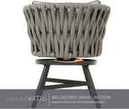 Grand patio Dining Chair Set of 3, Swivel Rope Armchairs - Image 4