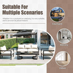 Merax 4 Piece Sectional Furniture Patio Sofa Multi-Person Outdoor Steel Sofa Set - Image 6