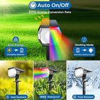 Peasur 2 Pack Solar Spot Lights Outdoor Color Changing, 7 Modes Halloween RGB - Image 3