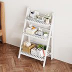 Bamboo Bookshelf 3-Tier Ladder Shelf, 39.4” Freestanding Open Bookcase Book - Image 9