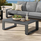 Modway Lirienne Aluminum Outdoor Coffee Table in Gray - Image 2
