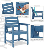 Anbuy Patio HDPE Dining Table Sets, Patio Dining Chairs Set of 2 - Image 3