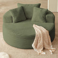 Oversized Round Chair Lounge Chaise Indoor, Upholstered Corduroy Deep Seat by Lakifun