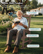 SERWALL Outdoor Rocking Chair Set of 6, Patio Rocking Chairs Set, HDPE Rocking - Image 3