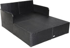 HAPPYGRILL Outdoor Rattan Daybed Patio Loveseat Sofa Set - Image 8