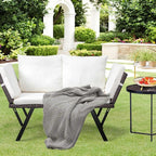 Outvita Outdoor Convertible Couch Sofa Bed, Woven Rattan Patio Furniture Daybed - Image 7