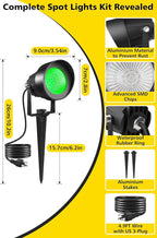 T-SUN Green Spotlight Outdoor, Waterproof LED Landscape Lighting - Image 3