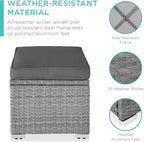 Best Choice Products Set of 2 Wicker Ottomans, Additional Seating, Side Table - Image 4