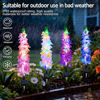 Solar Garden Lights, Solar Delphinium Flowers Lights 4 Pack 80 LEDs, Waterproof - Image 5
