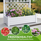 Raised Garden Bed with Trellis for Climbing Plants, 43.43" L x 18.27" W x - Image 4