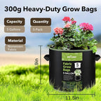 BN-LINK 5-Pack 5 Gallon Grow Bags, Heavy Duty Aeration Fabric Pots - Image 7