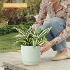 kubvici Indoor Plant Pots Set of 2 Planters 8 inch Plastic Planter - Image 8