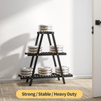 Bamboo Plant Stand Indoor/Outdoor, Rectangular, 8 Potted Flower Holder Ladder - Image 9