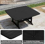 Outdoor Dining Set, HDPE 9-Piece Patio Table and Chairs Set, All-Weather - Image 5