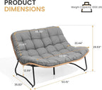Crestlive Products Outdoor Loveseat 3PCS, Outdoor Sofa Set, All-Weather Boho - Image 2