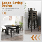 COSTWAY Metal Bar Stools Set of 4, - Image 8