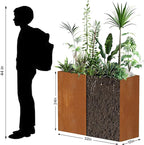 Cor Ten Steel Planters – 32x12x24H Inch Rectangular Planter Box | - Image 3