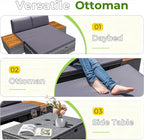Greesum Outdoor Daybed Set Multifunctional Wicker Lounge Bed Furniture - Image 5