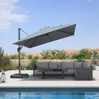 PURPLE LEAF 10 Feet Patio Umbrella Outdoor Cantilever Square Umbrella Aluminum by PURPLELEAF