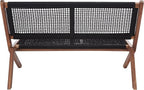 SAFAVIEH Outdoor Collection Kobina Natural Acacia Wood/Black Rope Foldable Bench - Image 11