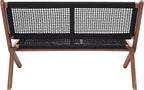 SAFAVIEH Outdoor Collection Kobina Natural Acacia Wood/Black Rope Foldable Bench - Image 5