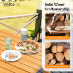 VINGLI Rectangular Outdoor Dining Table, Solid Cedar Wood Patio Table - Image 4