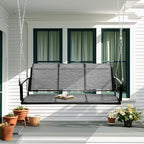 Textilene 3 Seat Hanging Swing, 5.2FT Patio Bench Swing, 660lbs Heavy Duty - Image 2