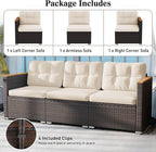 Tangkula 3-Seat Patio Wicker Couch Sofa, Outdoor 3 Seater Rattan Furniture Set - Image 6