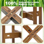 Adjustable Plant Stand Indoor, Bamboo Mid Century Modern Plants Stands - Image 4