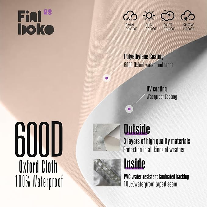 Patio Chair Covers 2 Pack, 35Wx37Dx38H inches Outdoor Chair Covers, 100% - Image 6