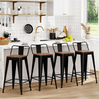 WENTMENT Bar Stools Set of 4 Counter Height Metal Barstools by WENTMENT