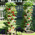 Strawberry Planters, 3 Tiered Vertical Stackable Planter, Herb Stacking Tower - Image 8