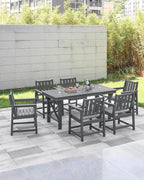 Patio Dining Chair Set of 2, HDPE Outdoor Dining Chair, Ergonomic HDPE Dining - Image 2