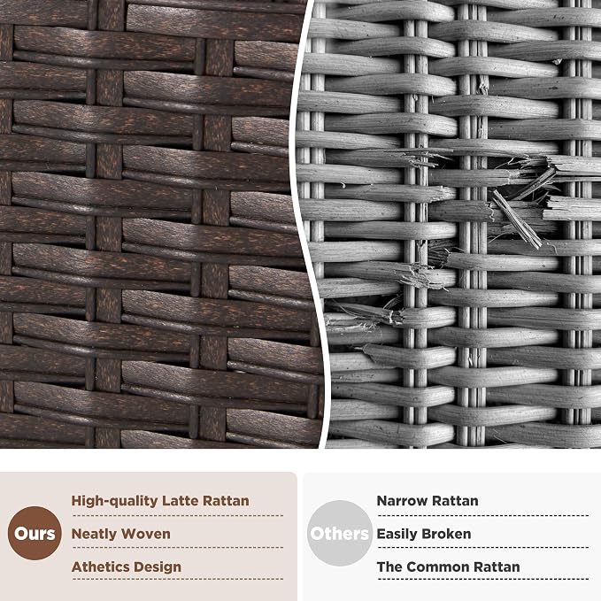 HOMREST 7 Piece Patio Furniture Set, Wicker Outdoor Conversation Sofa Set - Image 6