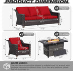 Joyside Wicker Patio Furniture Sets, 4 Pieces Upgraded Large Size Outdoor - Image 2