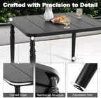 NUU GARDEN Outdoor 37” Dining Table, Square Metal Dining Table - Image 5