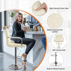 Yaheetech Bar Stools Set of 2, PU Leather Adjustable Swivel Barstools, - Image 8