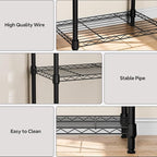 4 Tiers Shelf Metal Storage Shelves Wire Rack Closet Organizers - Image 4