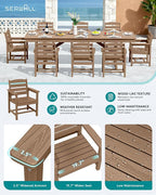 SERWALL 9 Piece Outdoor Dining Set - Image 4