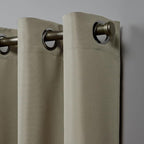 NICOLE MILLER NEW YORK Canvas Indoor/Outdoor Grommet Top Curtain Panel Pair - Image 3