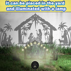3Pack Lighted Metal Nativity Scene Garden Stake, Solar Christmas Decorations - Image 5
