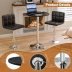 Flamaker Round Bistro Pub Table 23.6 Inch Height Adjustable 360° Swivel Bar - Image 4