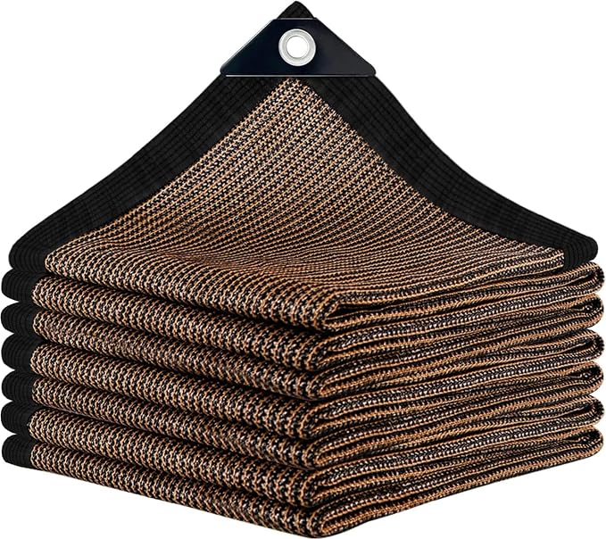 Mocha Sun Shade Cloth, 10x12FT Pergola Shade Cover by IMSGVIFO